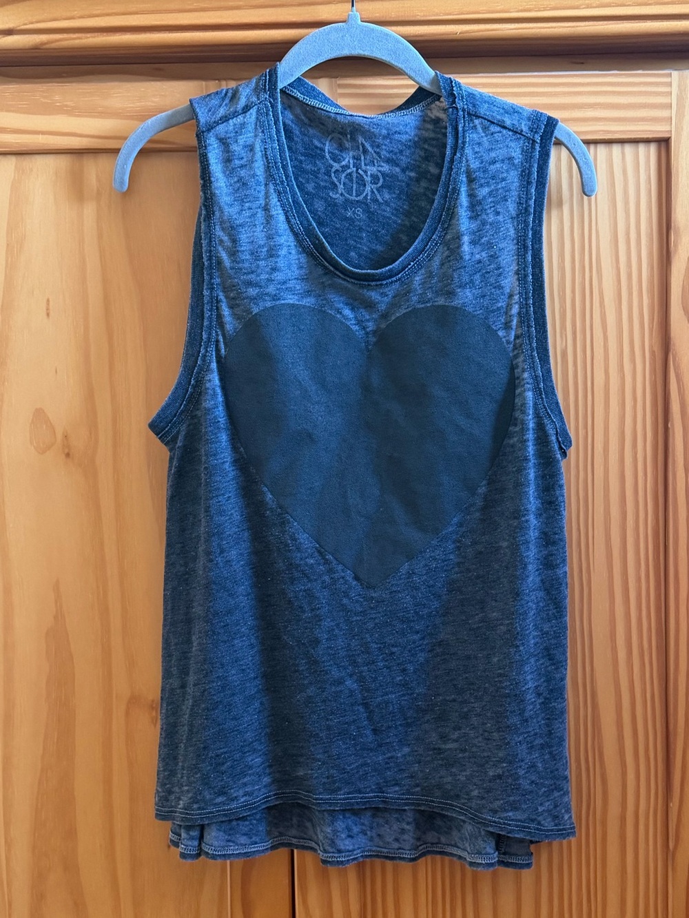 Chaser Black Heart Burnout Tank Top Size XS